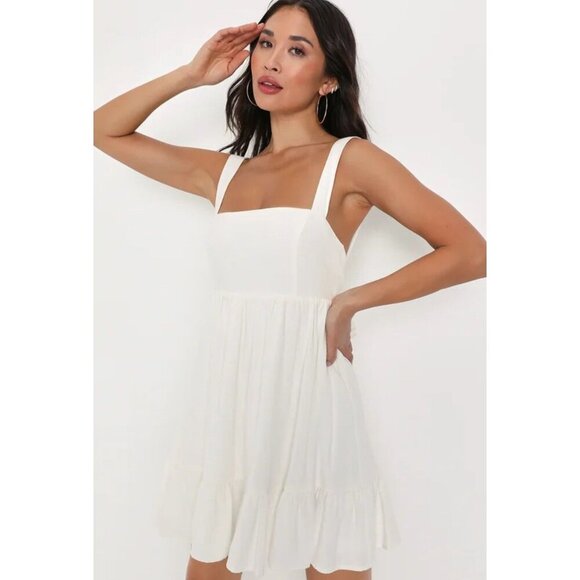 NWT Lulus Low Back Women's White Dress Size M - Picture 1 of 16